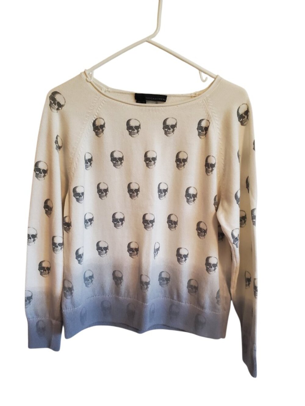 360 Cashmere Ombre Skull Pullover Sweater‎